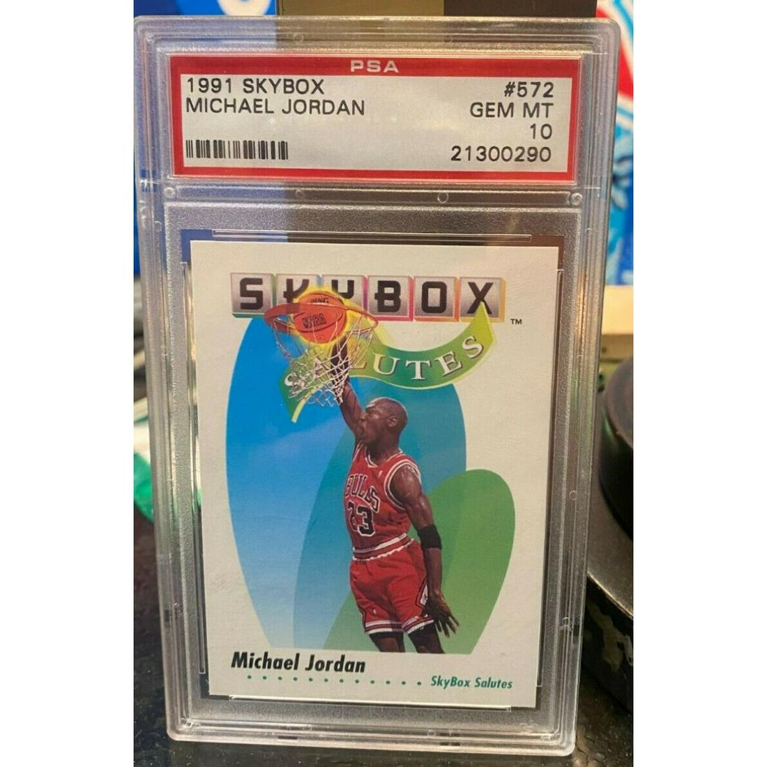 JOSH Card1991 SKYBOX MICHAEL JORDAN #572 GEM MINT PSA (1 of 1)