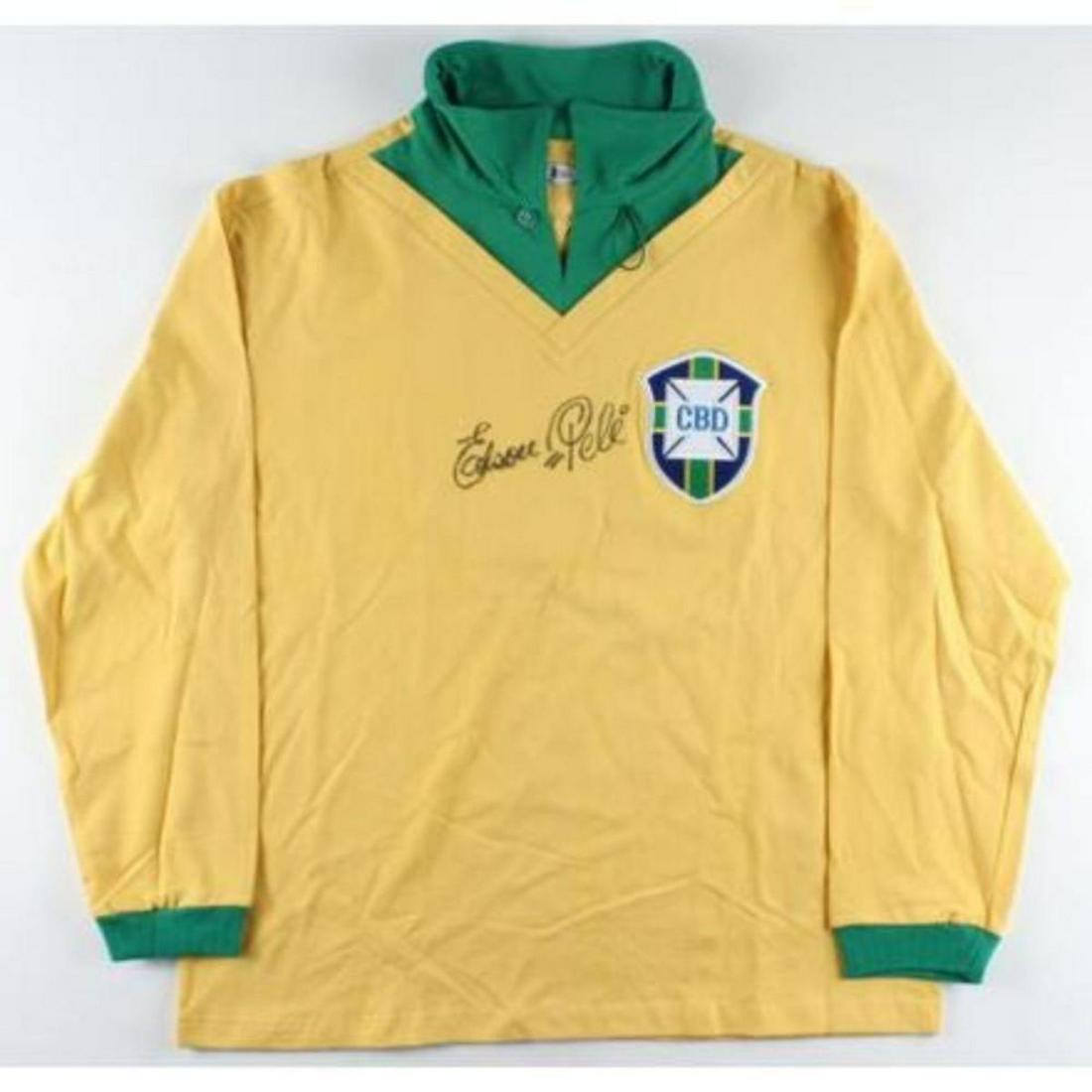 PELE 62 WORLD CUP SIGNED BRAZIL JERSEY WITH FULL-NAME (1 of 1)