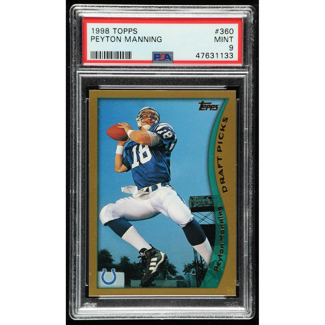 Peyton Manning 1998 Topps #360 RC (PSA 9) (1 of 2)