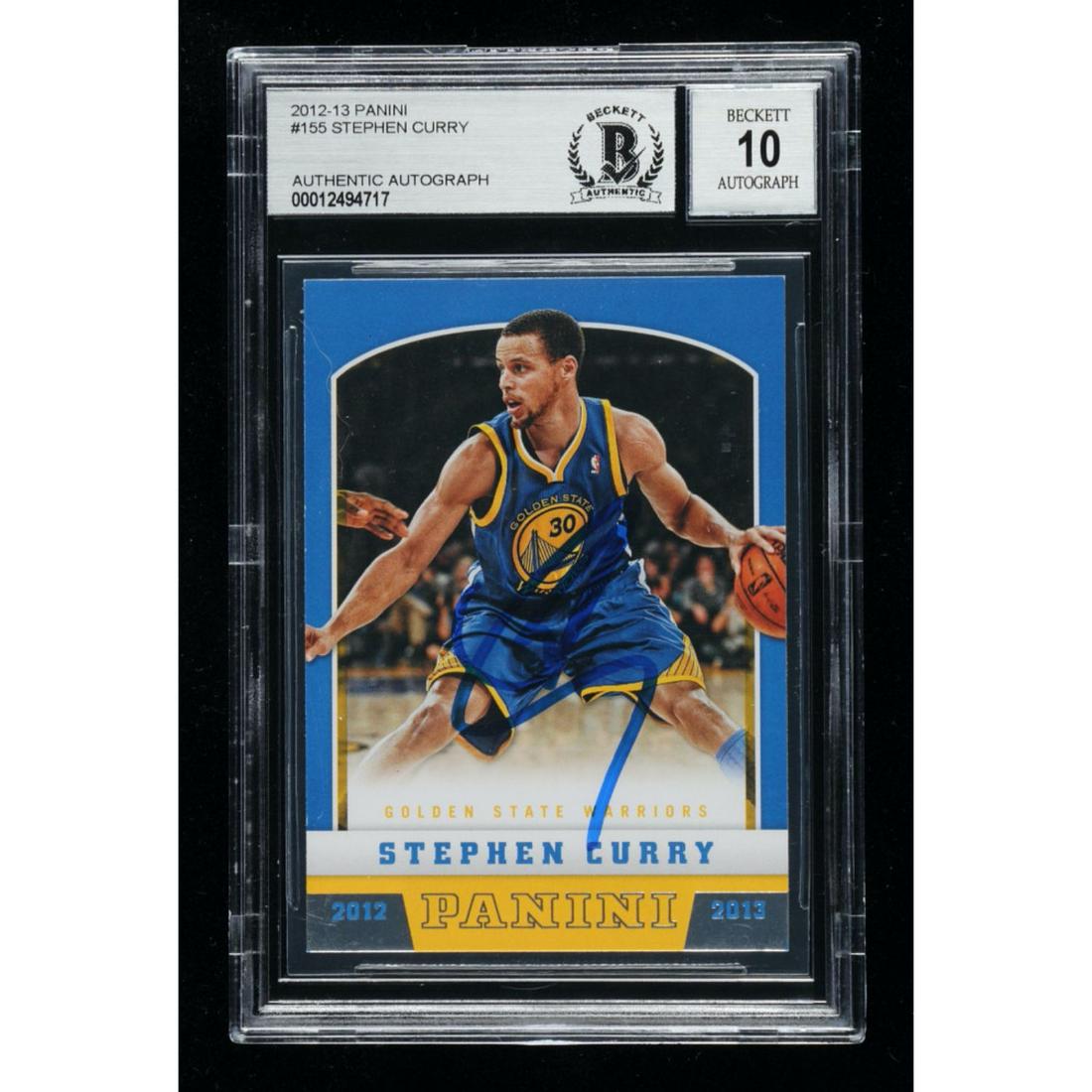 Stephen Curry Signed 2012-13 Panini #155 (BGS (1 of 1)