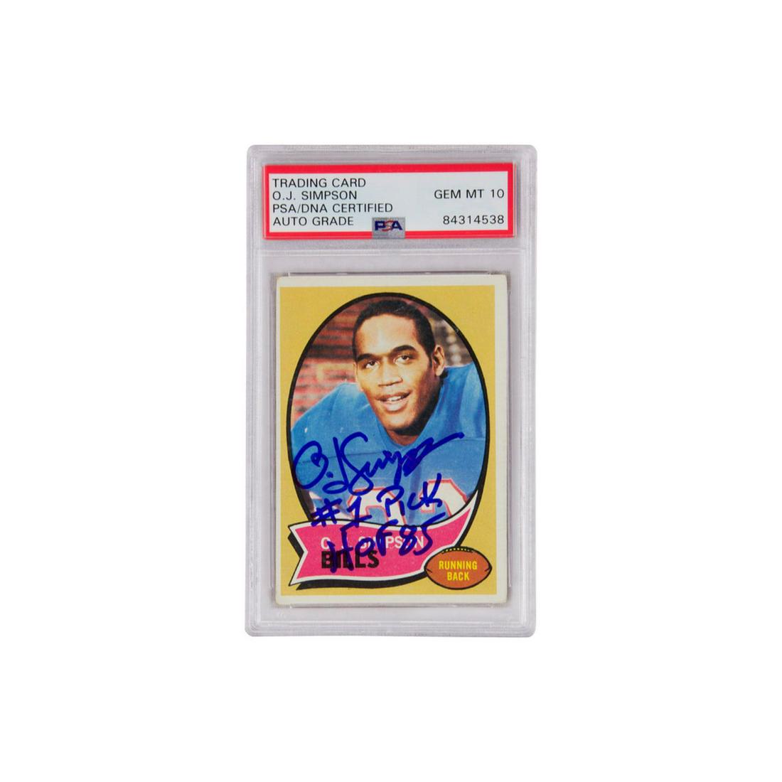 1970 Topps O.J. Simpson Rookie HOF Bills PSA Authentic (1 of 2)