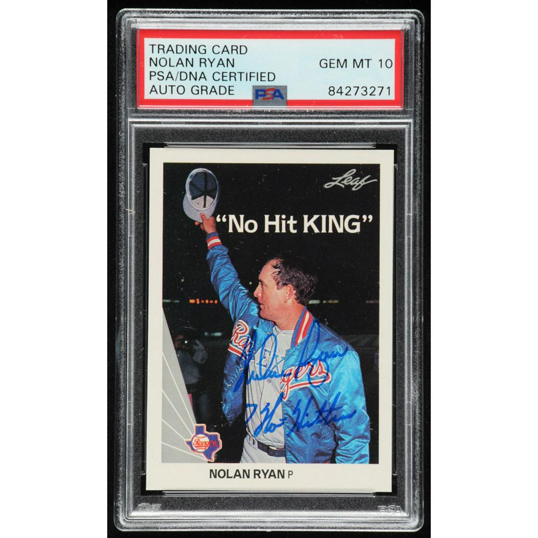 Nolan Ryan Signed 1990 Leaf #265 SPEC (PSA (1 of 1)