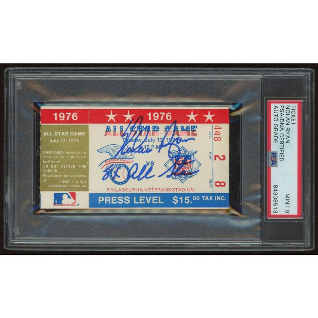 Nolan Ryan Signed 1976 MLB All-Star Game Ticket (PSA (1 of 1)