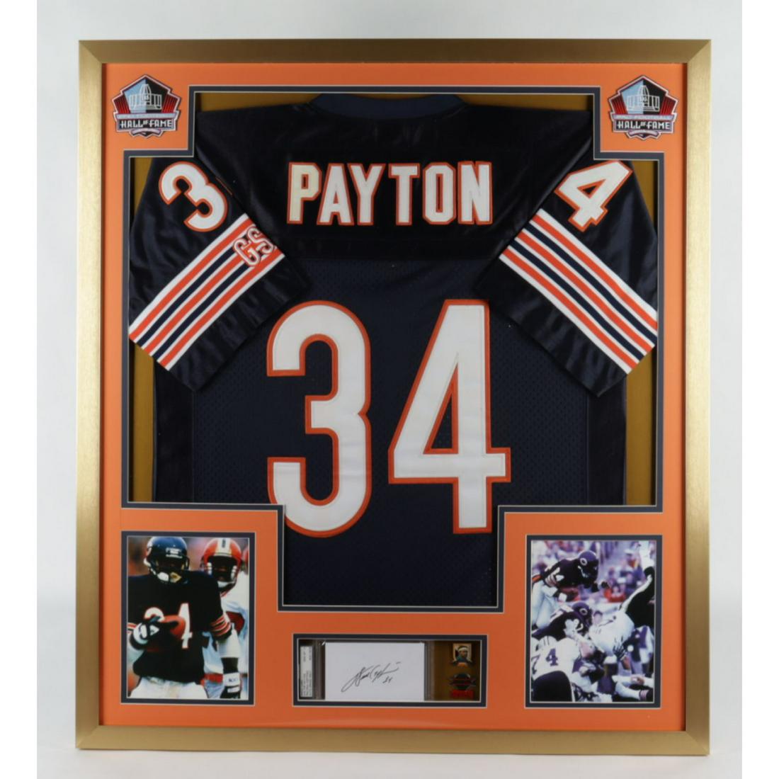 Walter Payton Signed 32x36 Custom Framed Cut Display (1 of 1)