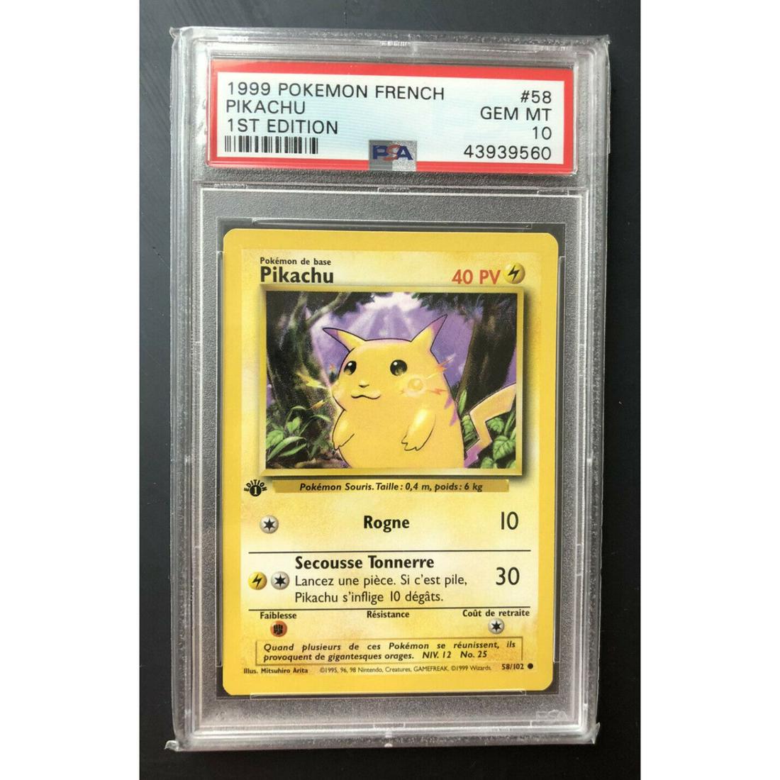 1999 Pokemon French Base Set 1st Edition Pikachu #58 (1 of 1)