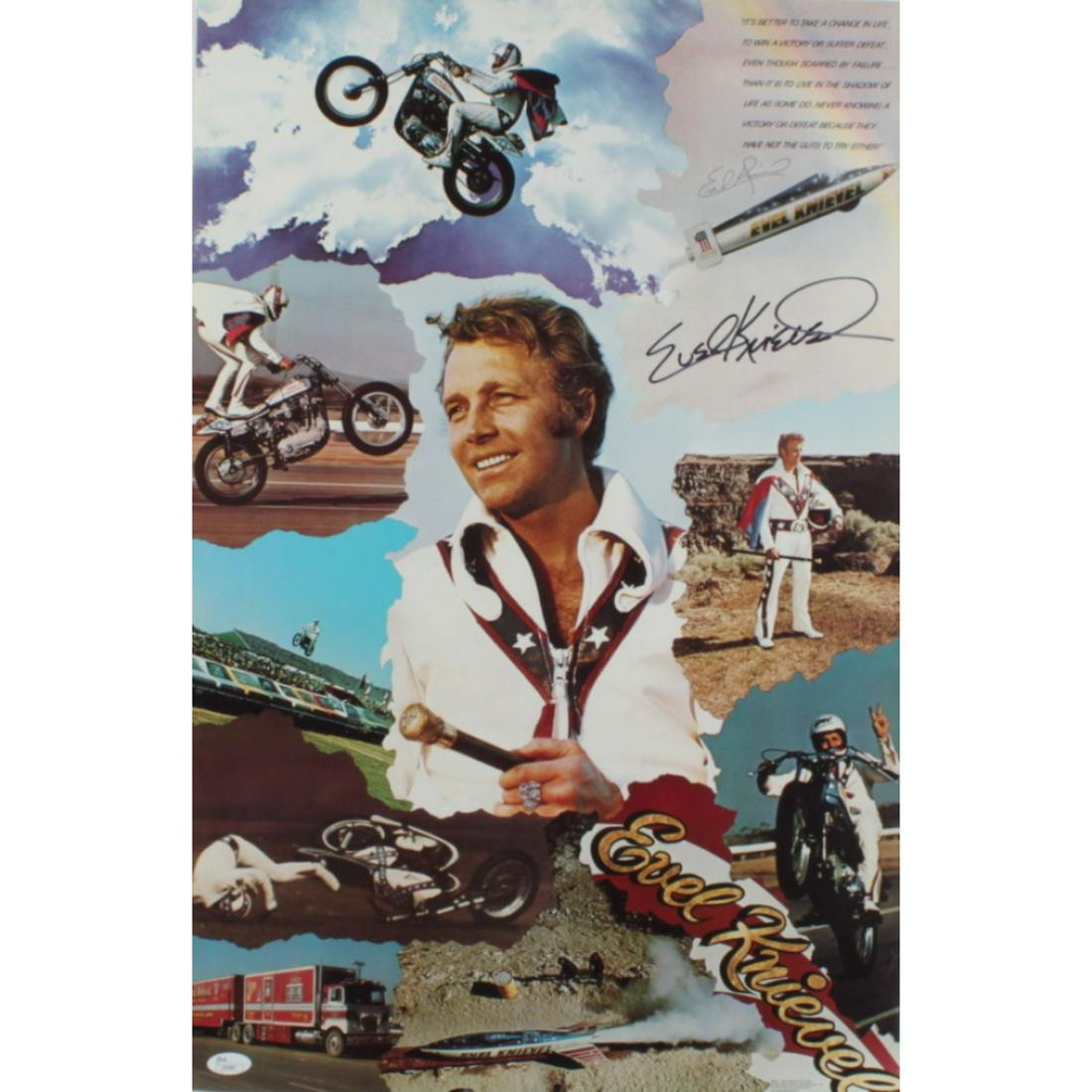 Evel Knievel Signed 16x25 Print (JSA COA) (1 of 1)