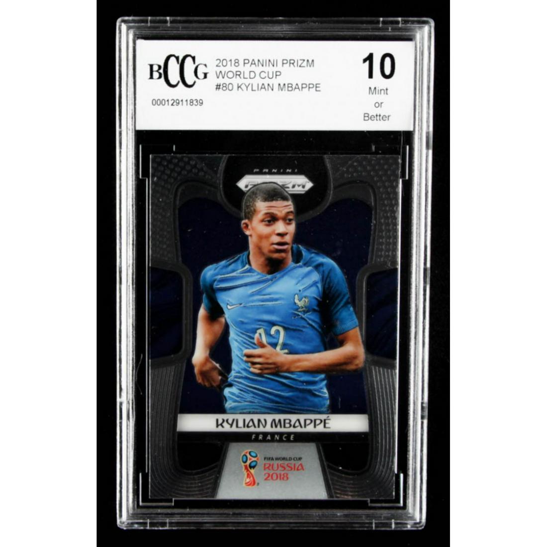 Kylian Mbappe 2018 Panini Prizm World Cup #80 (BCCG 10): Kylian Mbappe 2018 Panini Prizm World Cup #80 (BCCG 10)