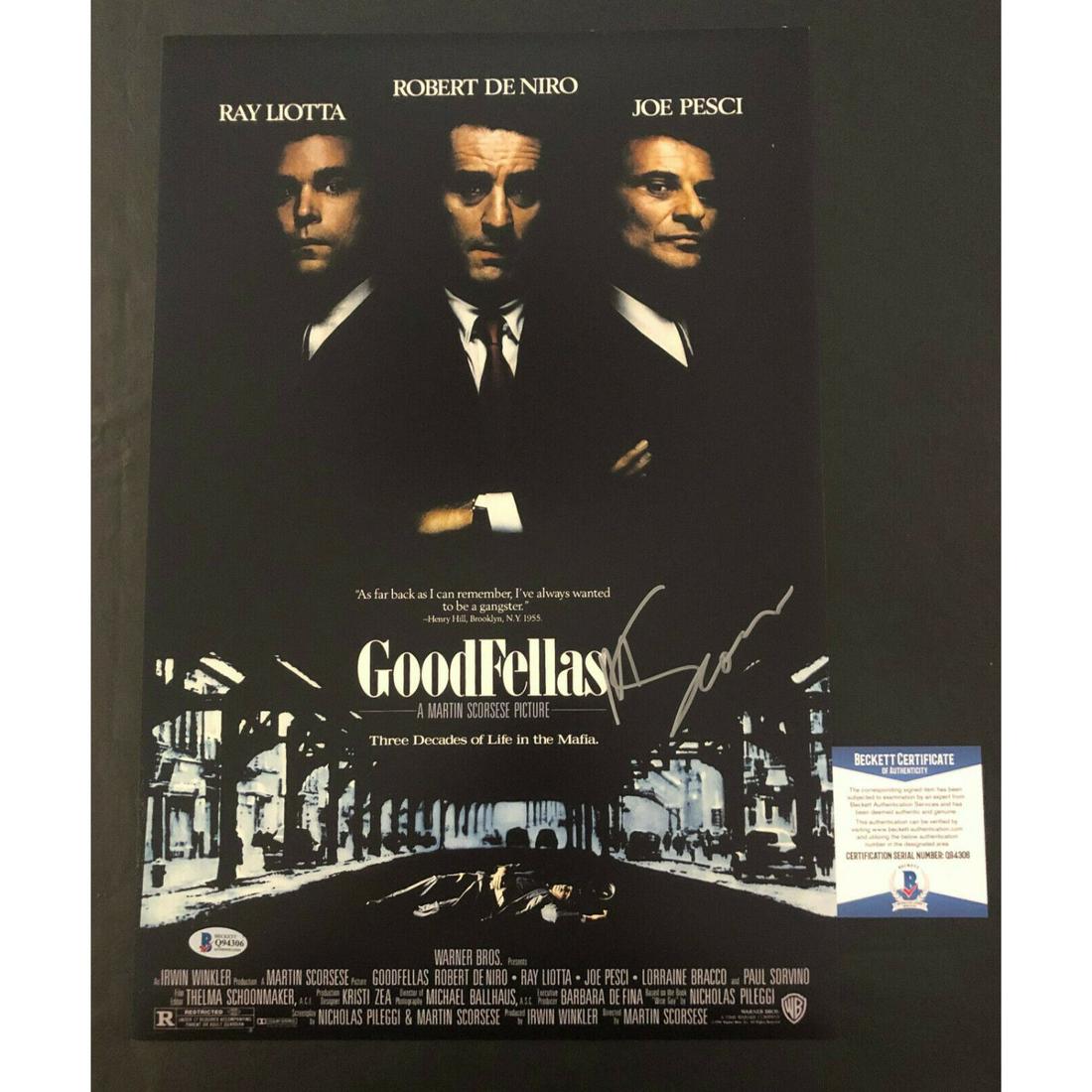 MARTIN SCORSESE SIGNED GOODFELLAS 12X18 PHOTO BECKETT (1 of 1)