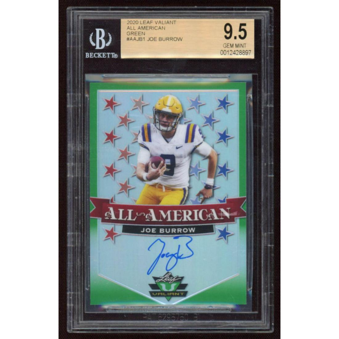 Joe Burrow Autograph 2020 Leaf Valiant All American (1 of 1)