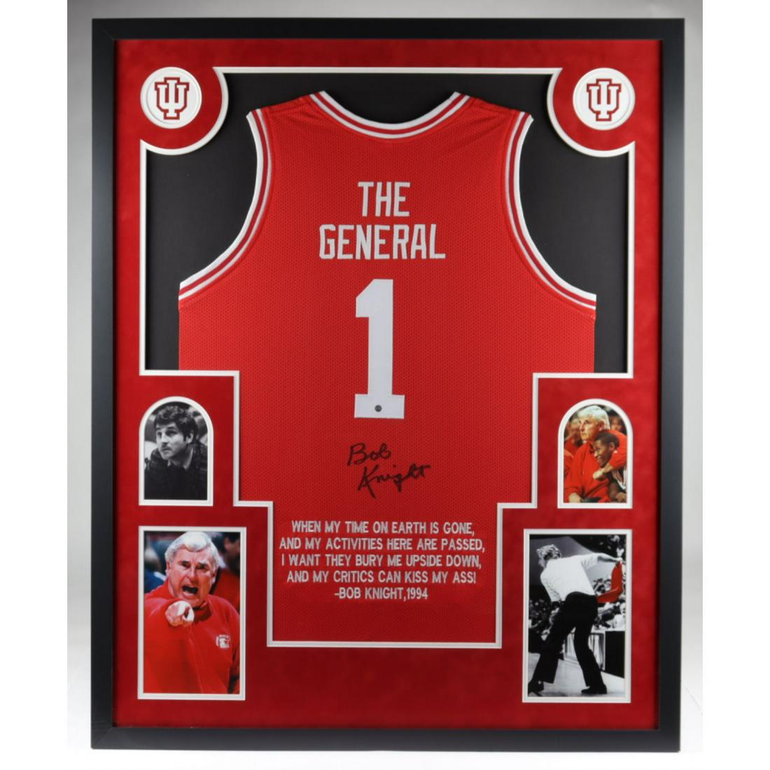 Bob Knight Signed 35x43 Custom Framed Jersey Display (1 of 1)