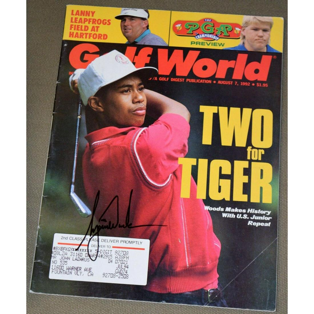 TIGER WOODS Signed Golf World Magazine PSA LOA (1 of 1)