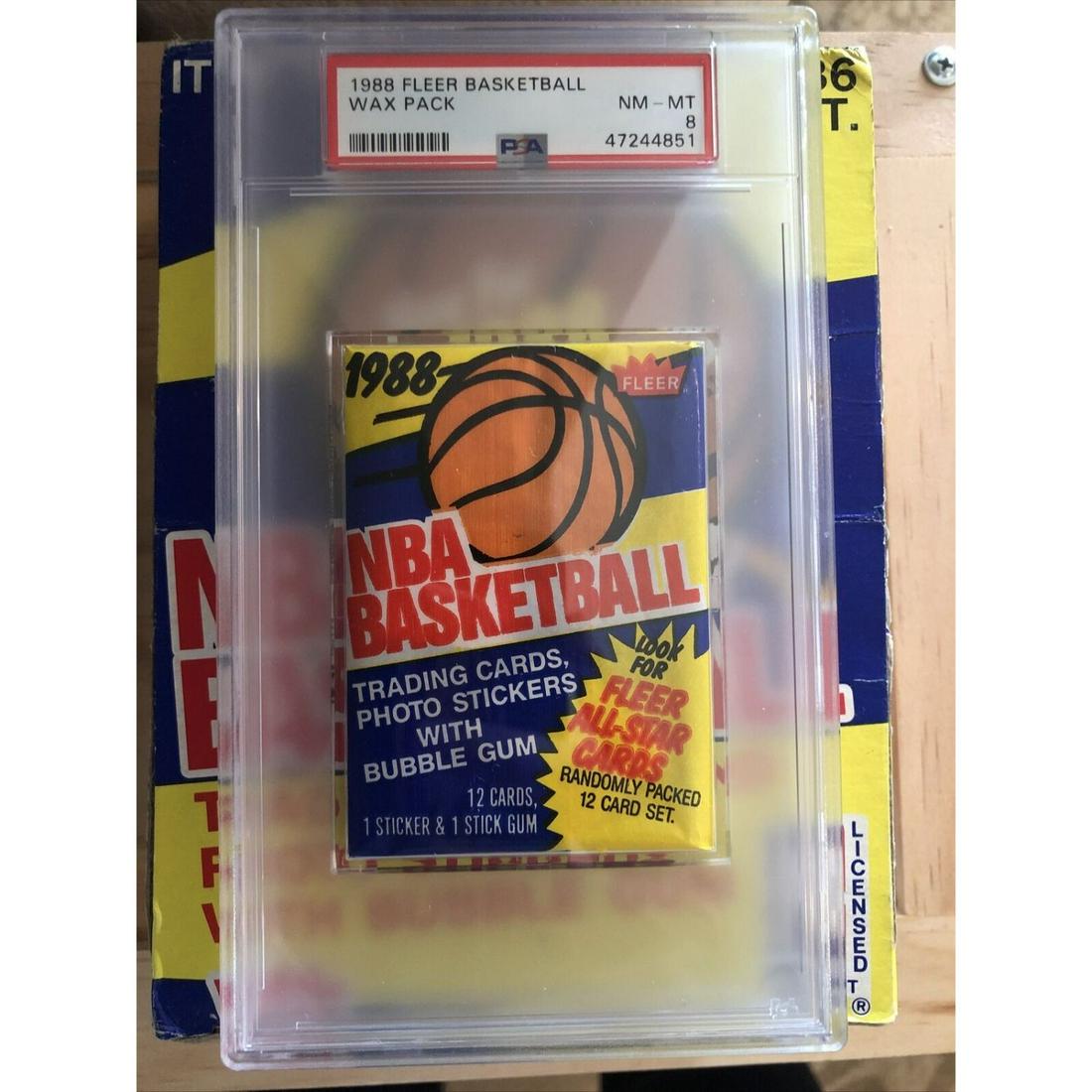 1988 FLEER BASKETBALL WAX PACK PSA 8 UNOPENED Possible (1 of 1)