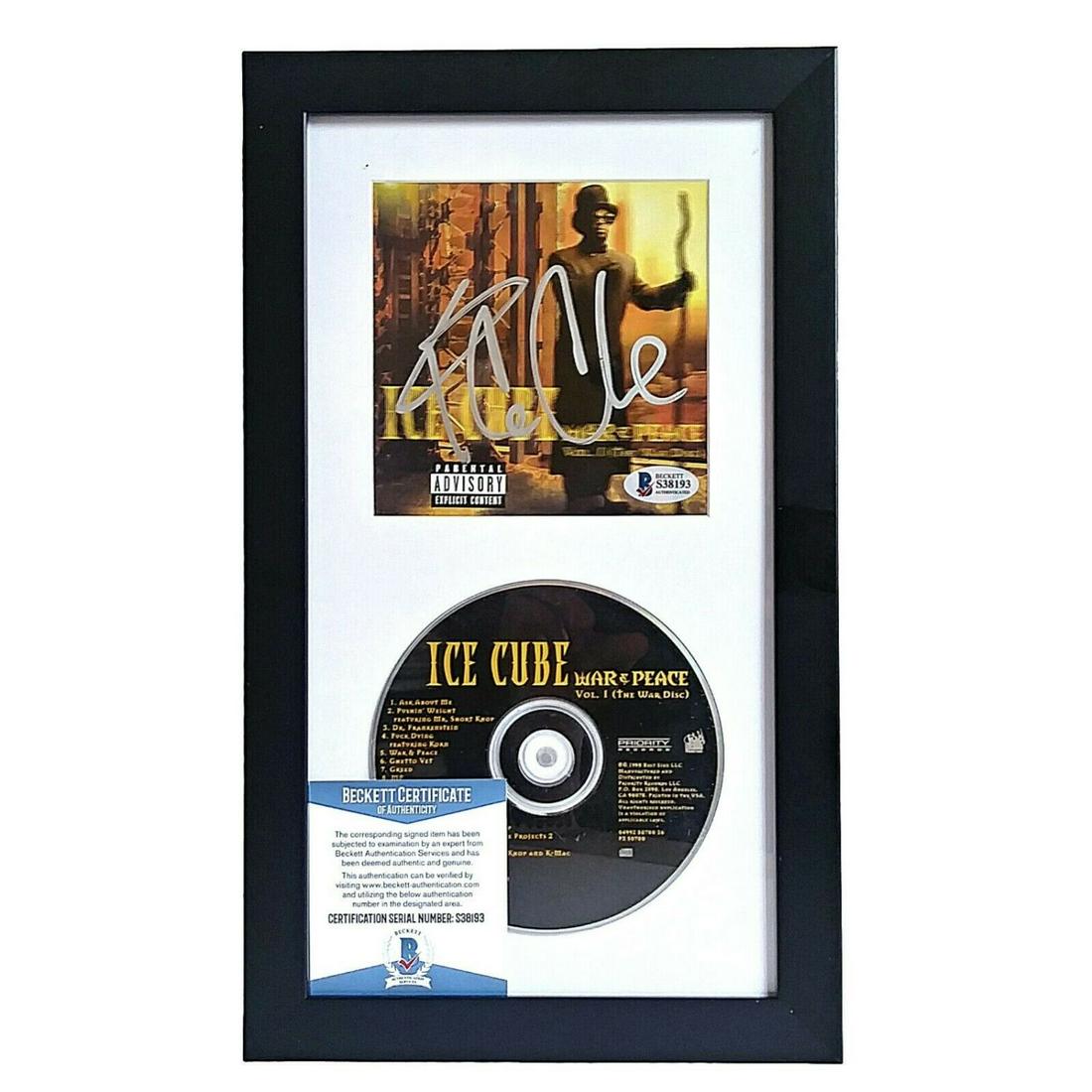Ice Cube Signed War and Peace Framed CD Compact Disc (1 of 1)