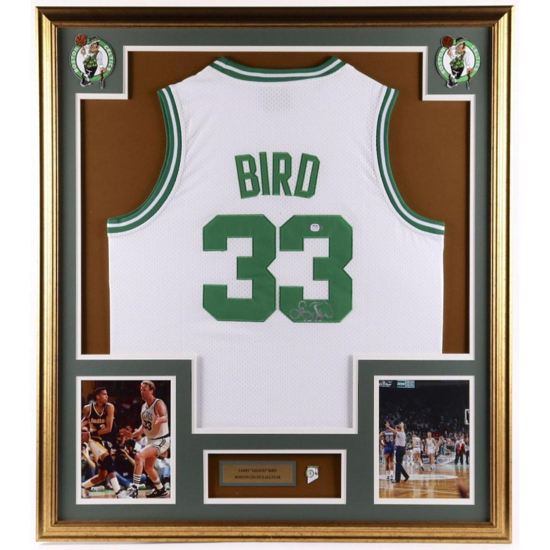 Larry Bird Signed 33x37 Custom Framed Jersey Display (1 of 1)