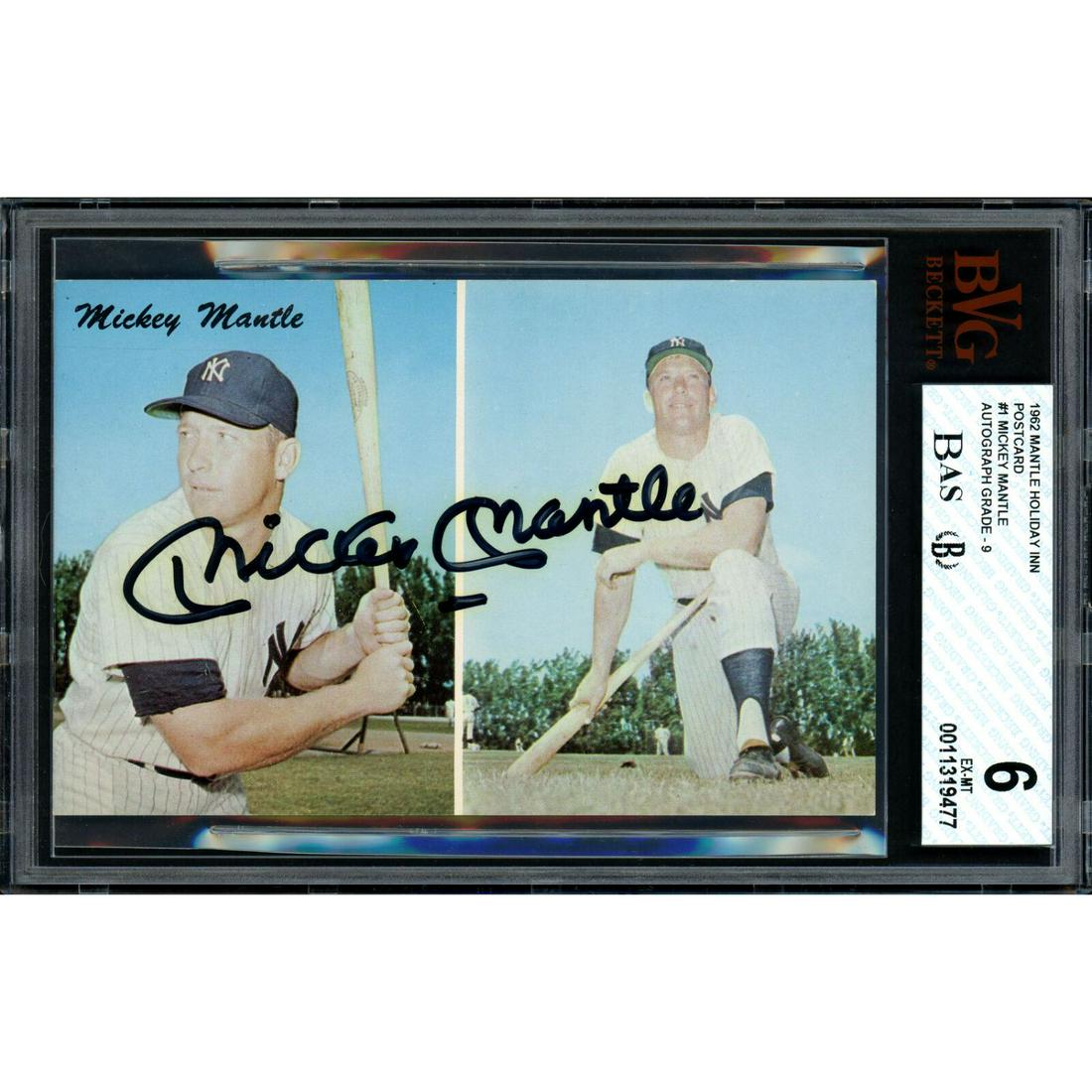 Mickey Mantle Autographed 1962 Postcard Auto Mint 9 (1 of 1)