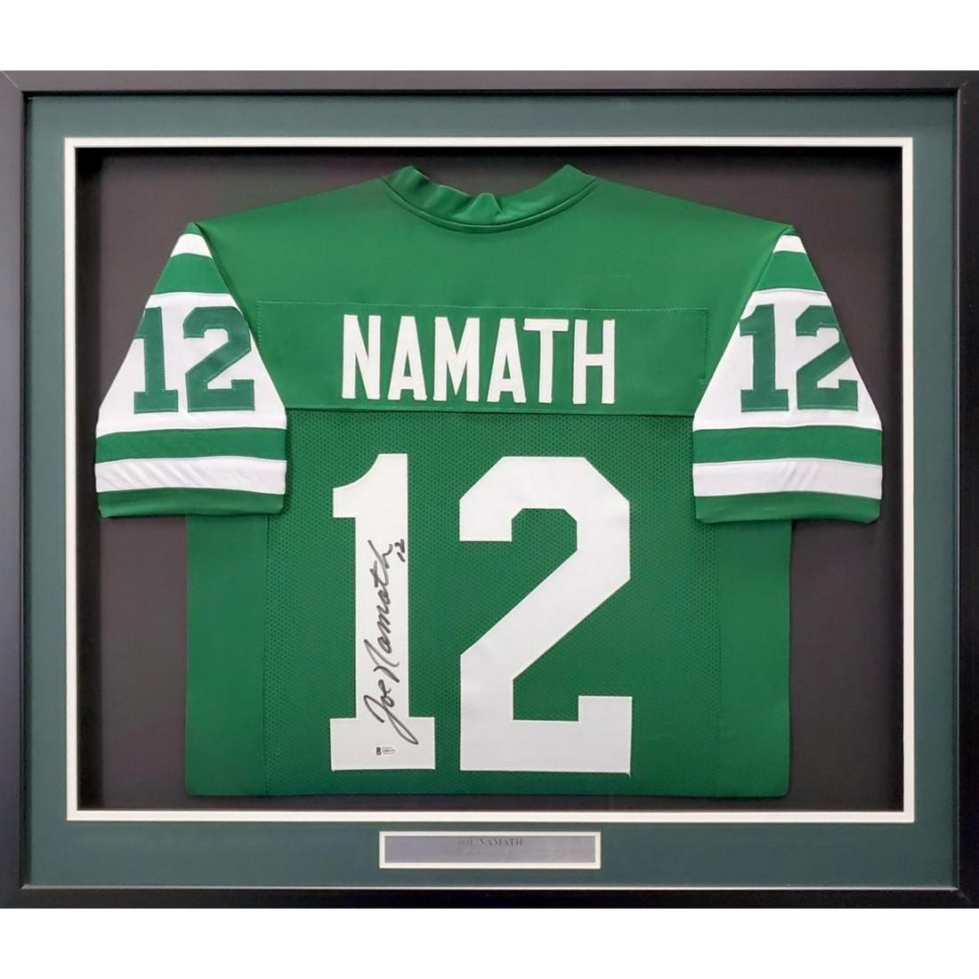 New York Jets Joe Namath Autographed Framed Green (1 of 1)