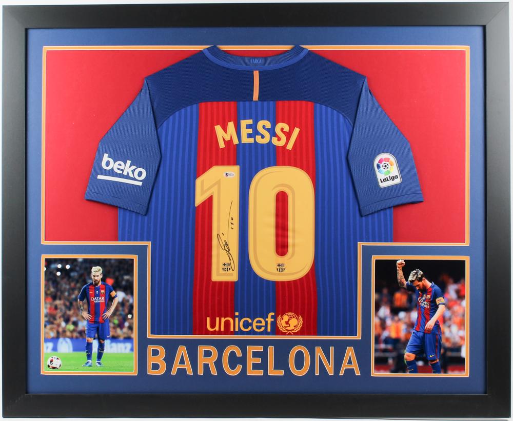 Lionel Messi signed and Framed Barcelona Jersey BAS COA (1 of 1)