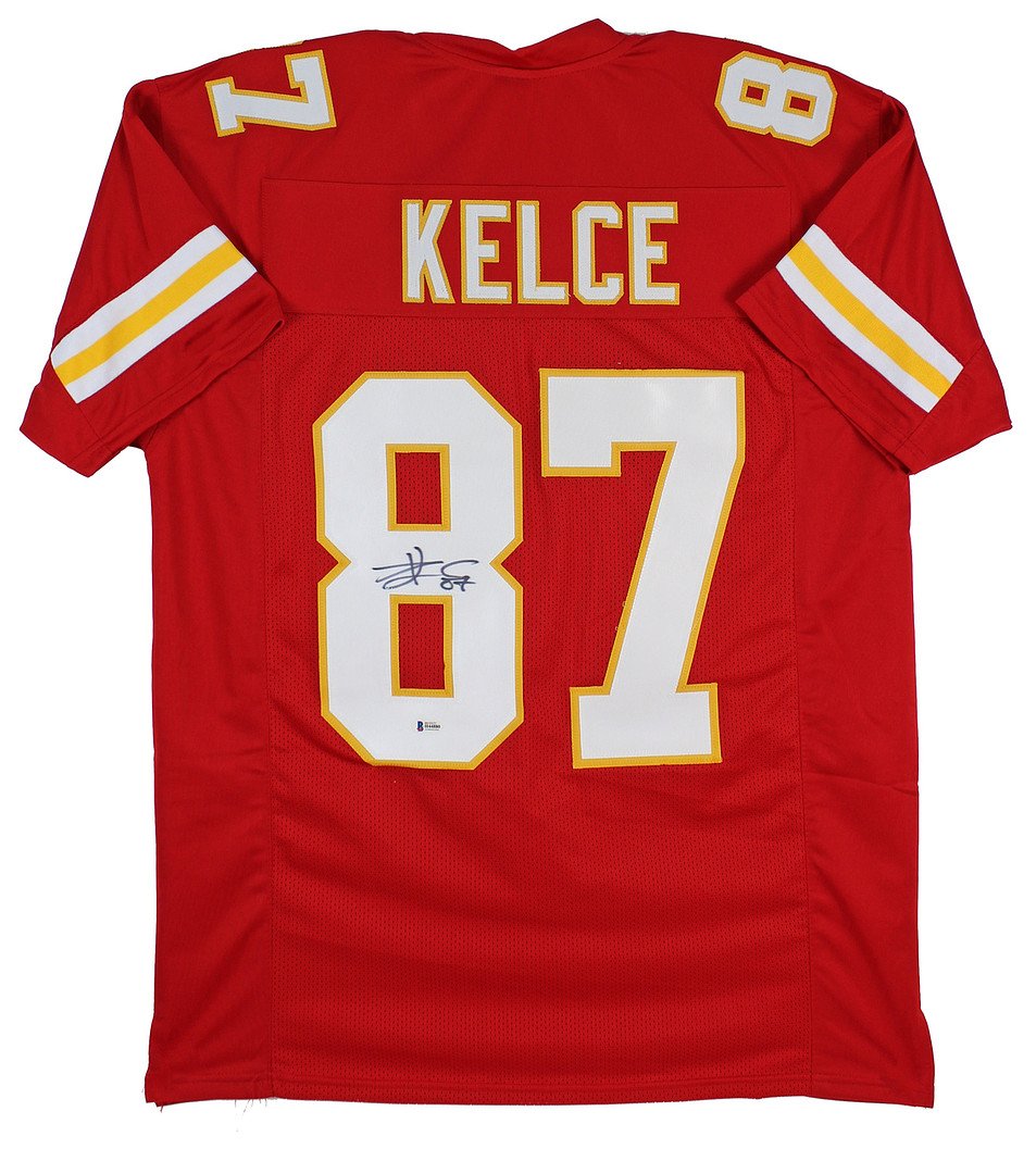 Travis Kelce Authentic Signed Red Pro Style Jersey (1 of 1)