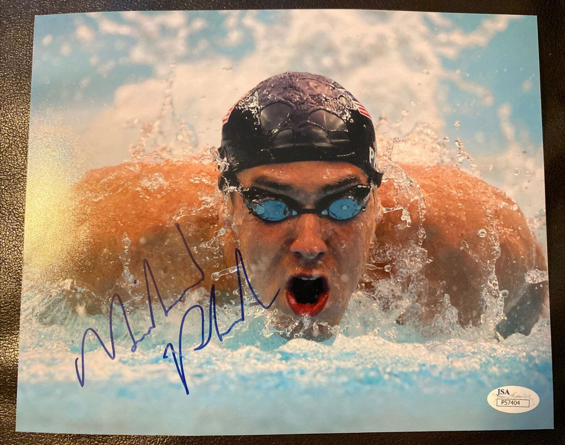 Michael Phelps Signed Swimming 8x10 Photo JSA (1 of 2)