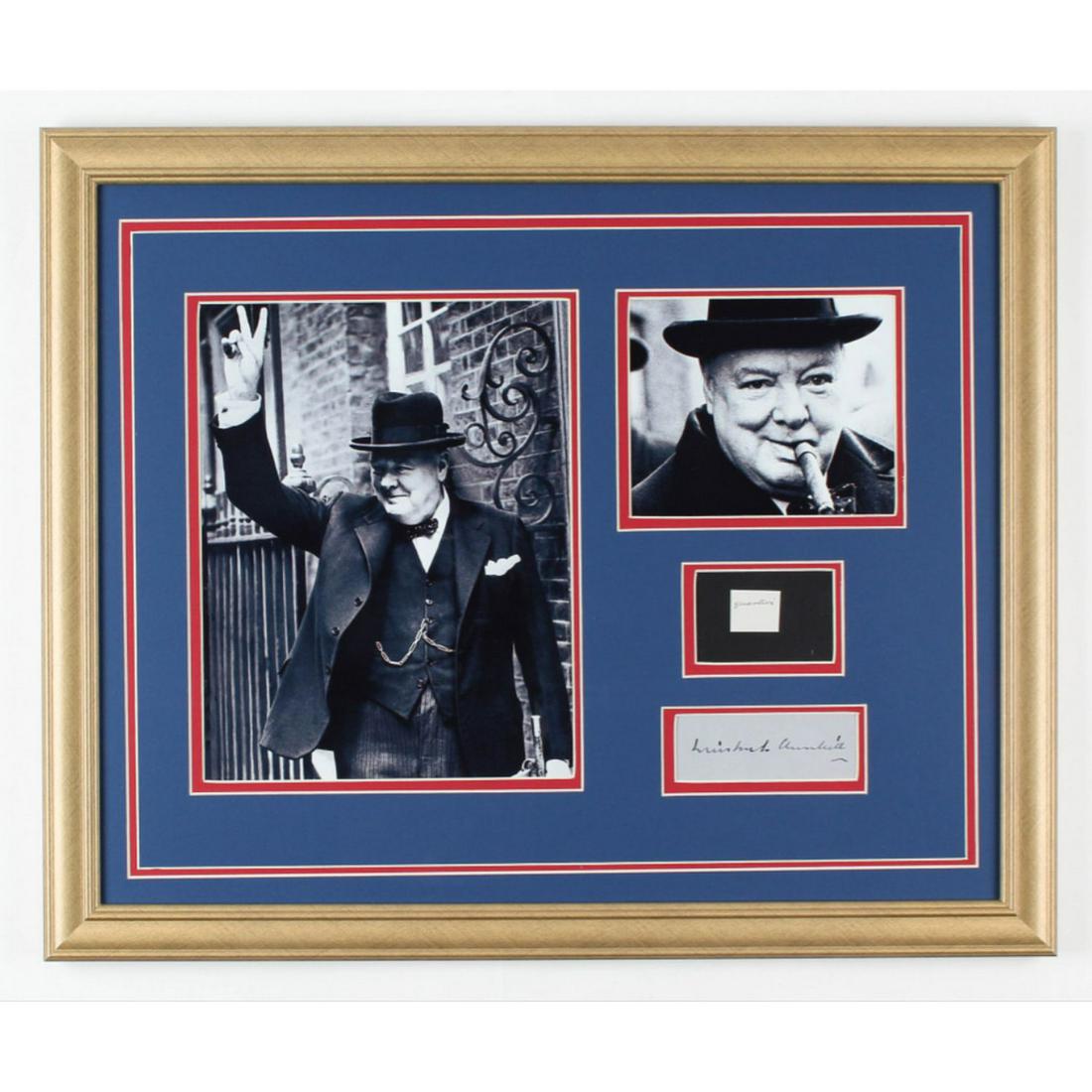Sir Winston Churchill 18x22 Custom Framed Display with (1 of 2)