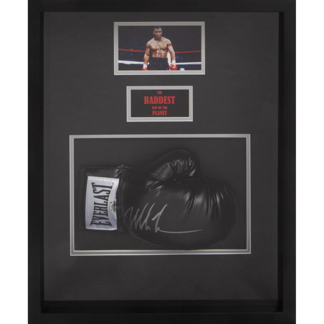 "IRON" MIKE TYSON SIGNED BOXING GLOVE FRAMED DISPLAY (1 of 1)