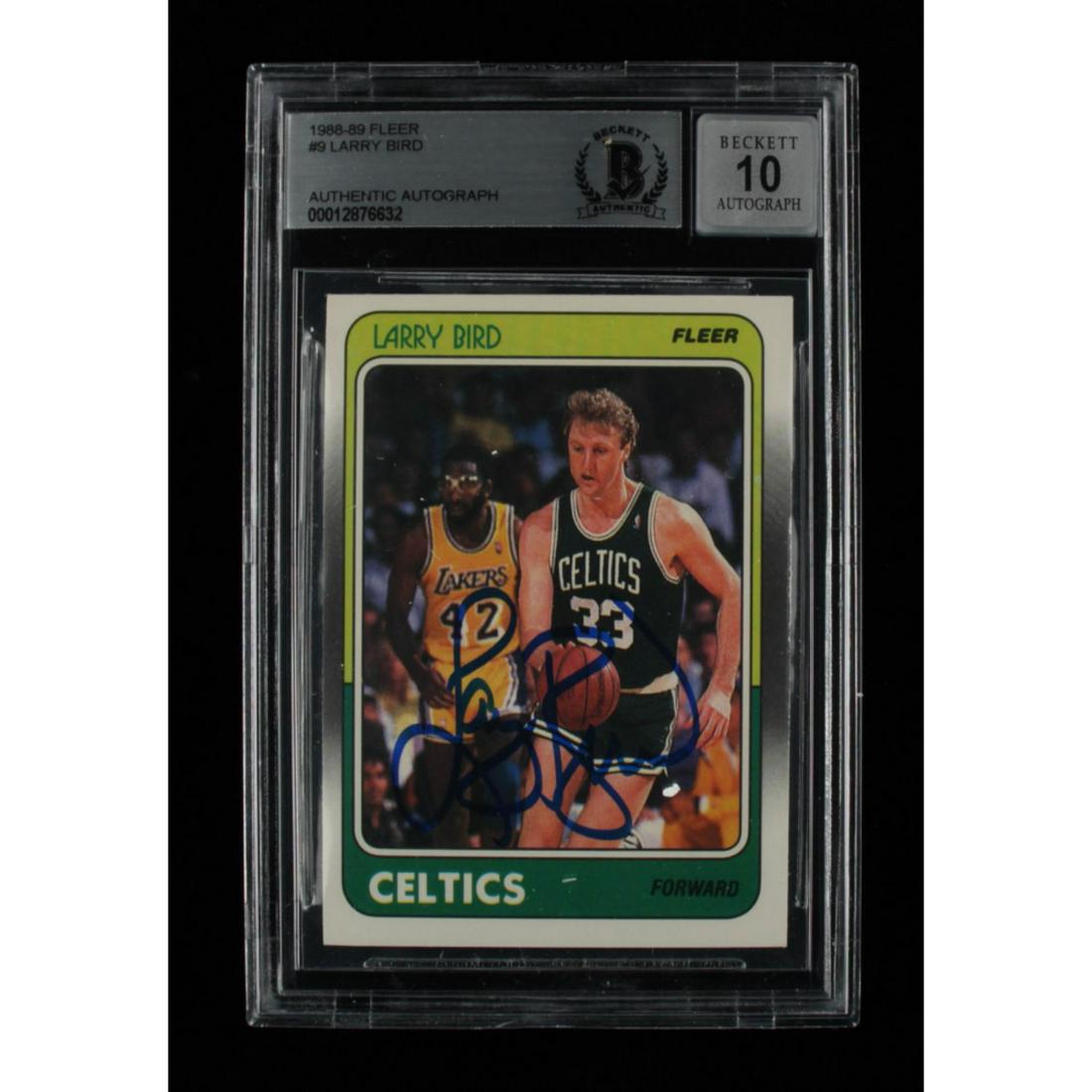 Larry Bird Signed 1988-89 Fleer #9 (BGS Encapsulated) (1 of 1)