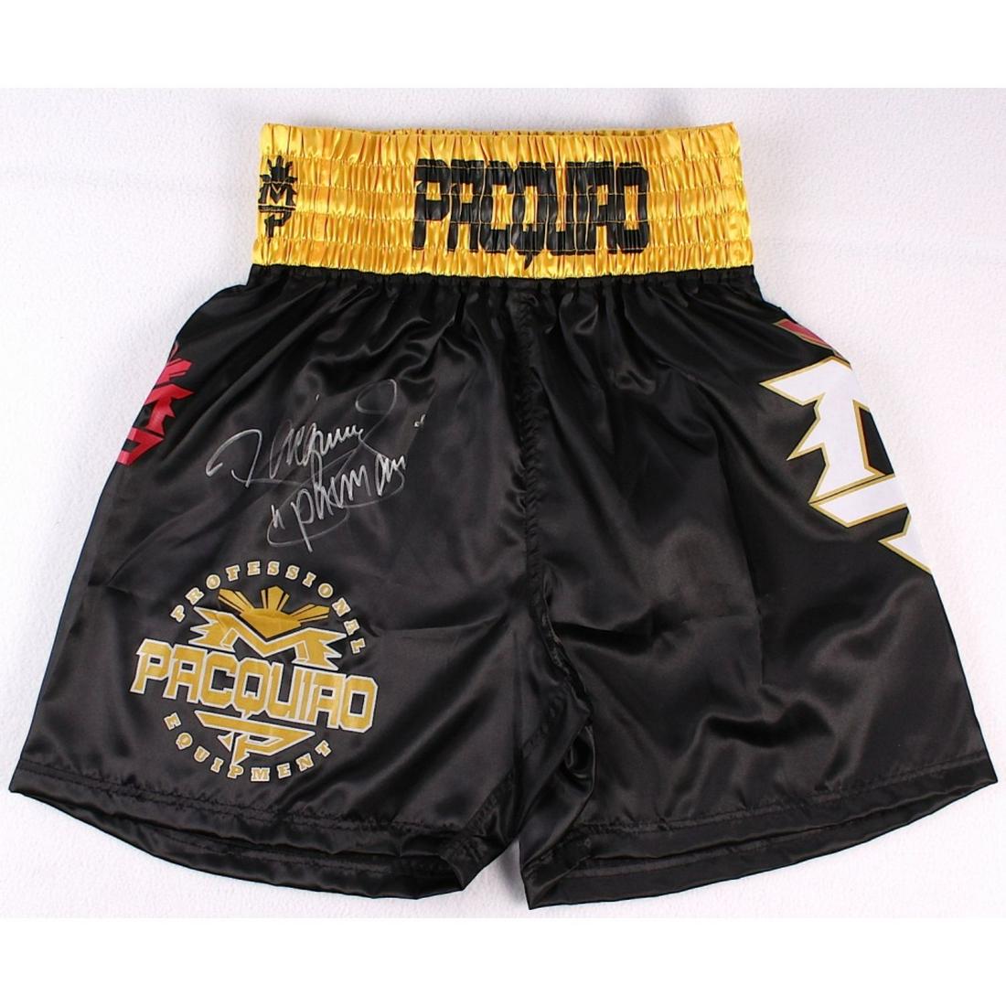 Manny Pacquiao Signed Boxing Trunks Inscribed "Pacman" (1 of 1)