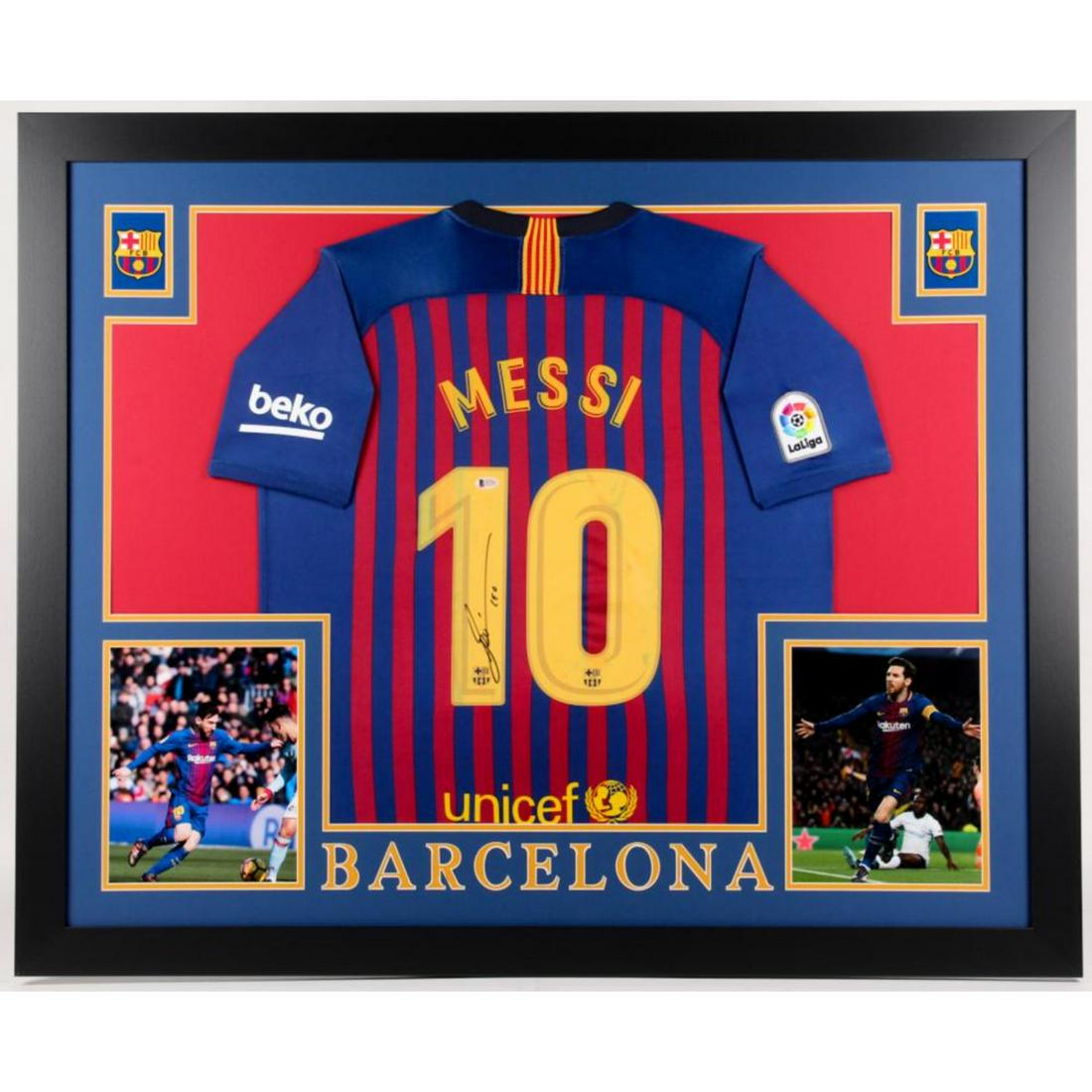Lionel Messi signed and Framed Barcelona Jersey BAS COA (1 of 1)