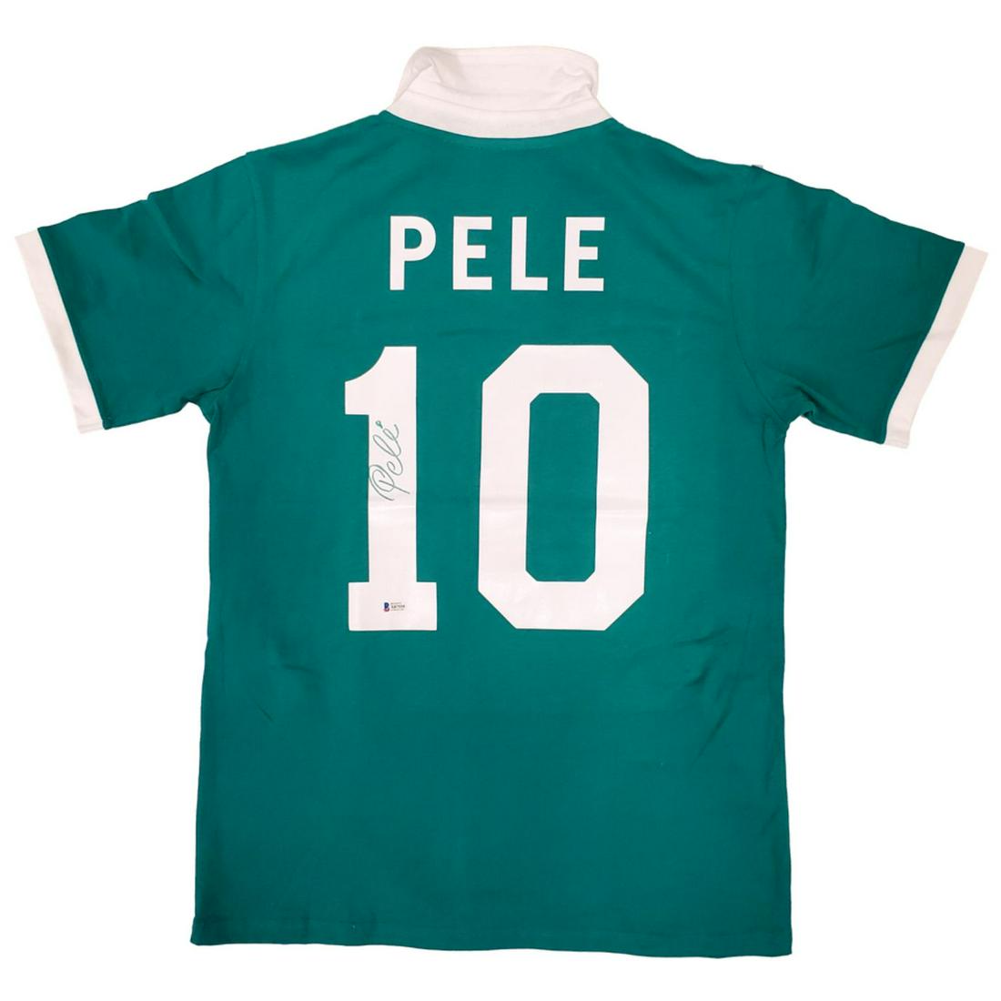 New York Cosmos Pele Autographed Green Jersey Beckett: New York Cosmos Pele Autographed Green Jersey Beckett