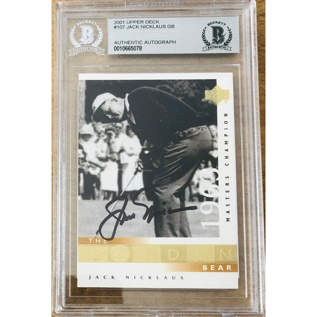 2001 UPPER DECK GOLF JACK NICKLAUS SIGNED CARD BAS (1 of 1)