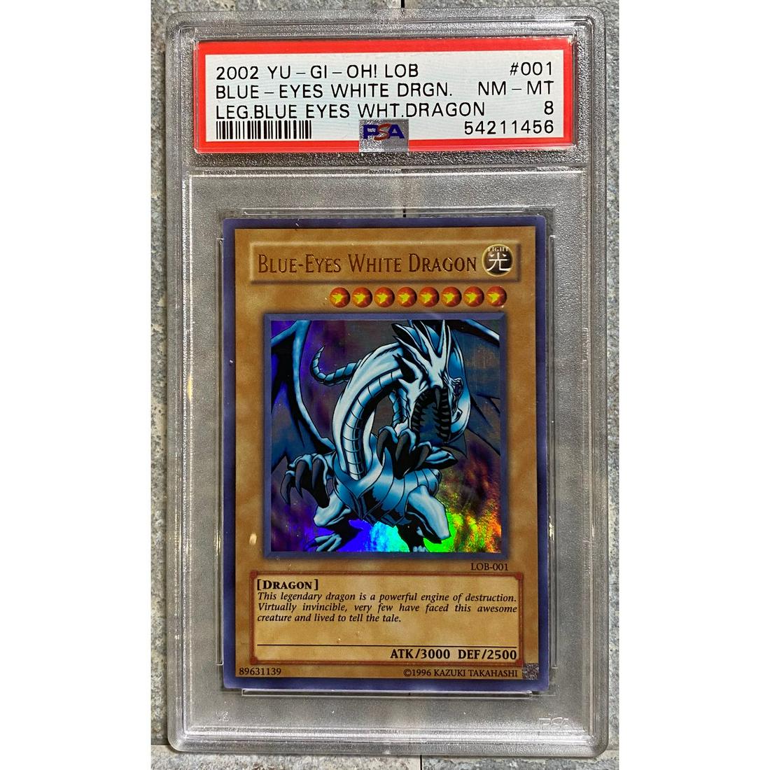 Blue eyes White Dragon Yu-Gi-Oh 2002 LOB-001 PSA8 (1 of 2)