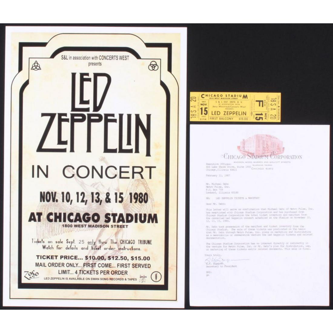 Lot of (2) Led Zeppelin Concert Items With (1) 11x17 (1 of 1)