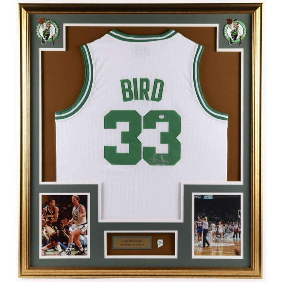 Larry Bird Signed 33x37 Custom Framed Jersey Display (1 of 1)