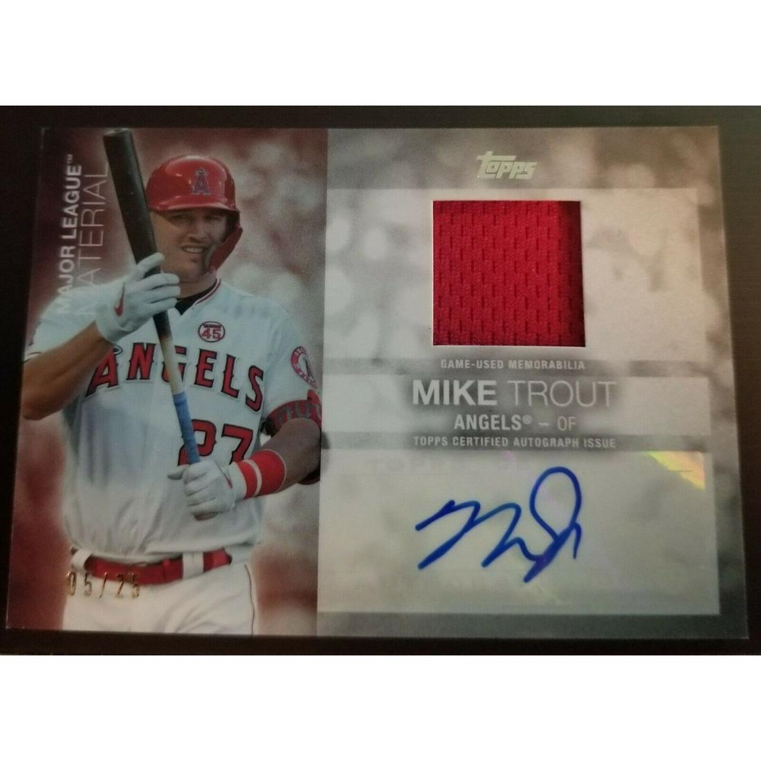 MIKE TROUT 2020 Topps Update Material Autograph Auto (1 of 2)