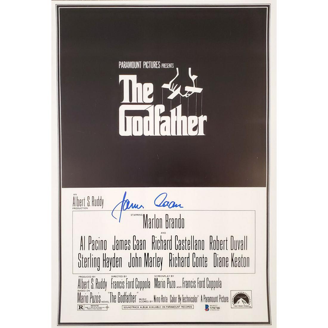 James Caan Autographed 11x17 The Godfather Movie Poster (1 of 1)