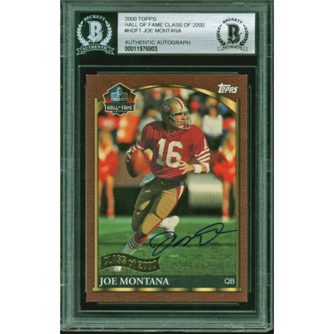 49ers Joe Montana Signed 2000 Topps Hall Of Fame Class (1 of 1)
