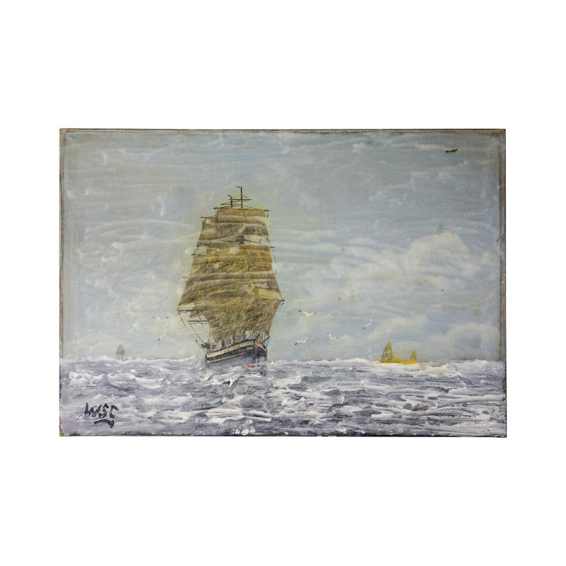 Winston Churchill Hand made Original Oil Landscape (1 of 2)