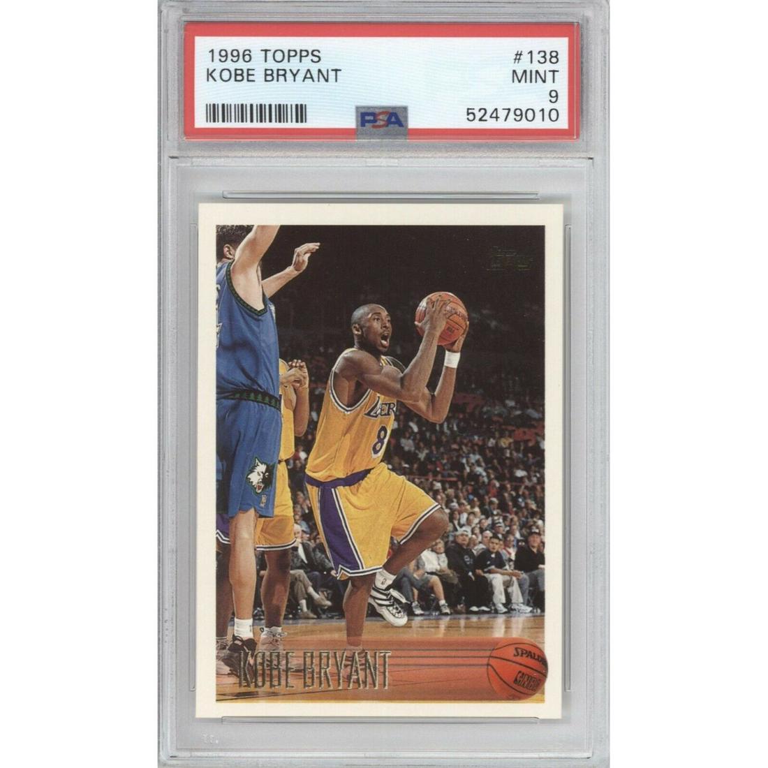 KOBE BRYANT PSA 9 1996-97 TOPPS BASKETBALL #138 ROOKIE (1 of 1)