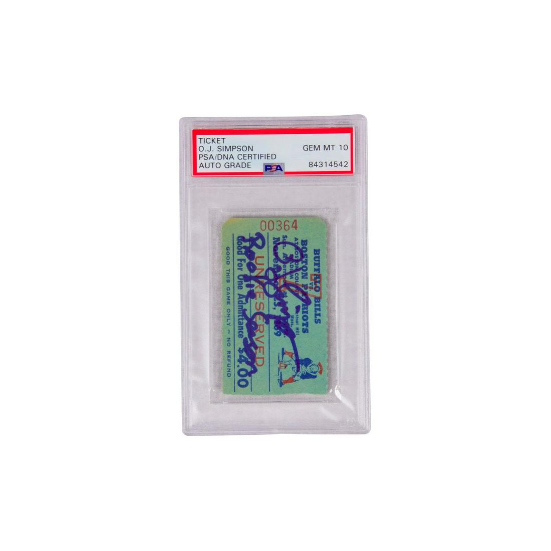 OJ Simpson Signed Ticket "Rookie Season" Inscribed PSA: OJ Simpson Signed Ticket "Rookie Season" Inscribed PSA 10 AUTO