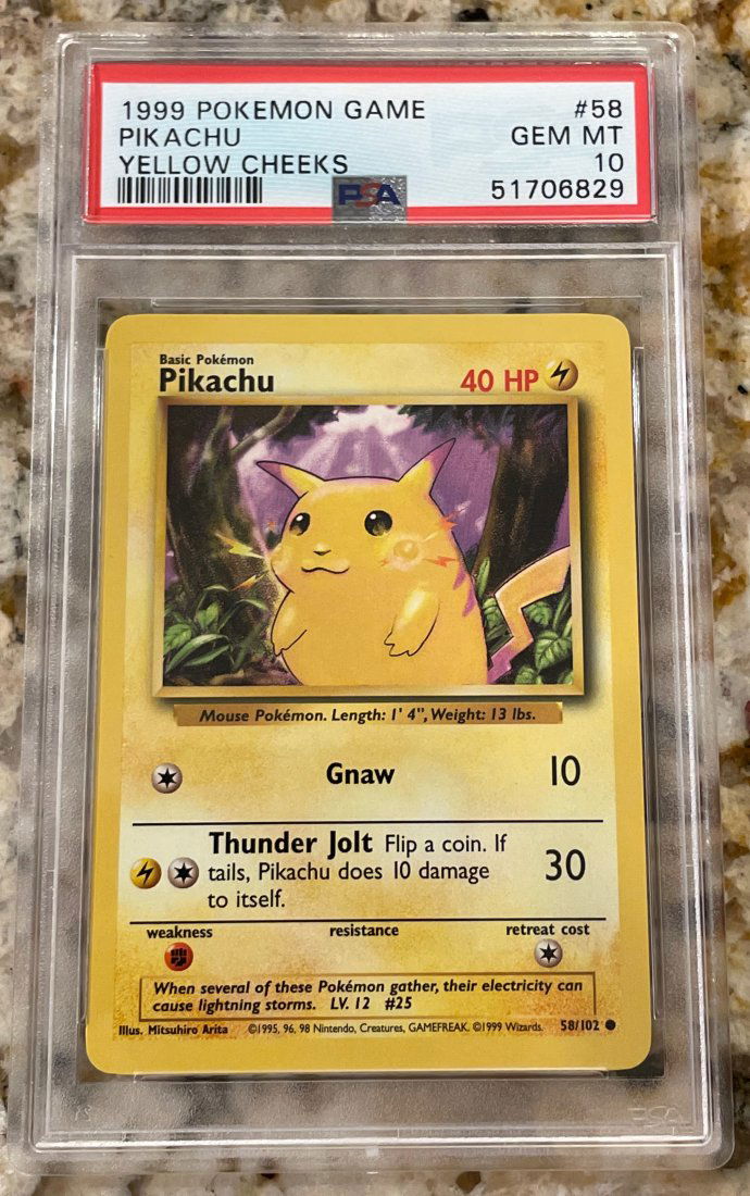 1999 Pokemon Game #58 Pikachu Yellow Cheeks PSA 10 (1 of 2)