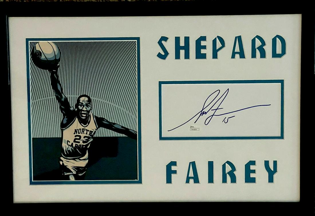 Michael Jordan (Shepard Fairey Signed) JSA Auth/ North (1 of 1)