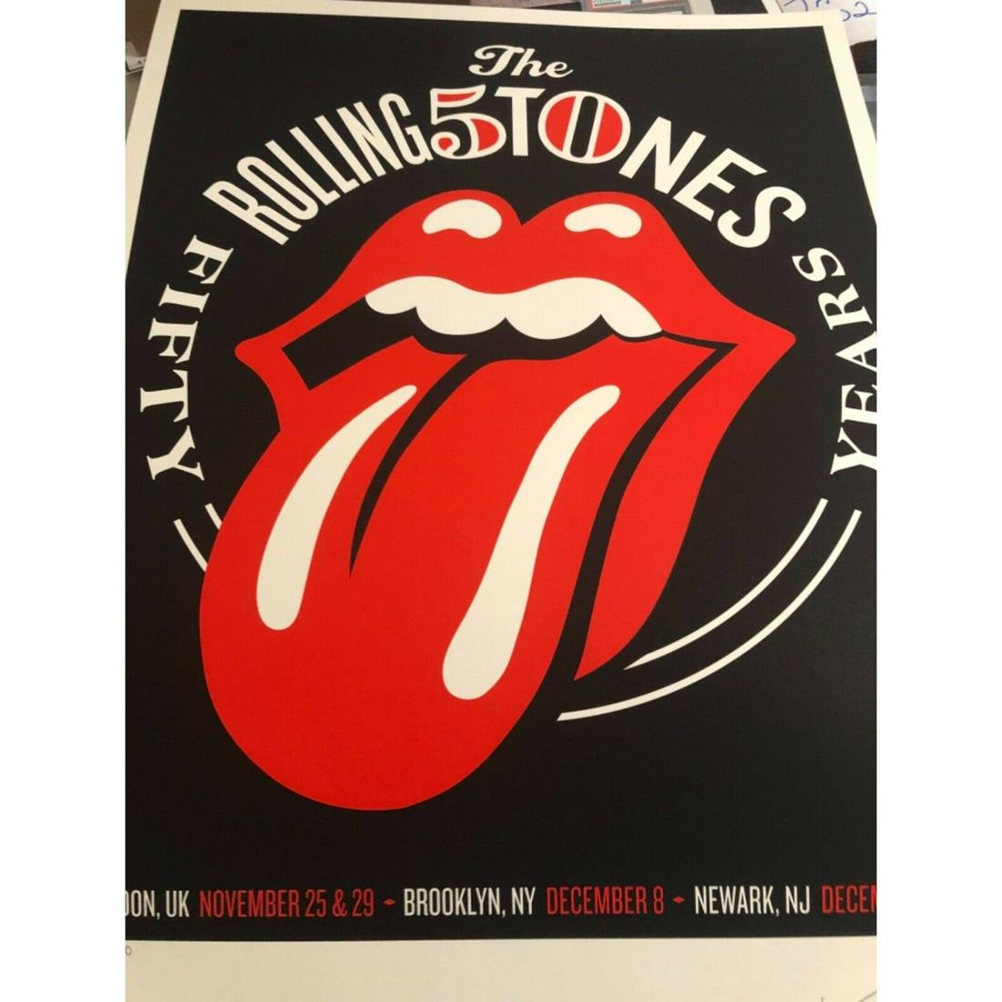 Rolling Stones shepherd fairey signed concert poster (1 of 2)