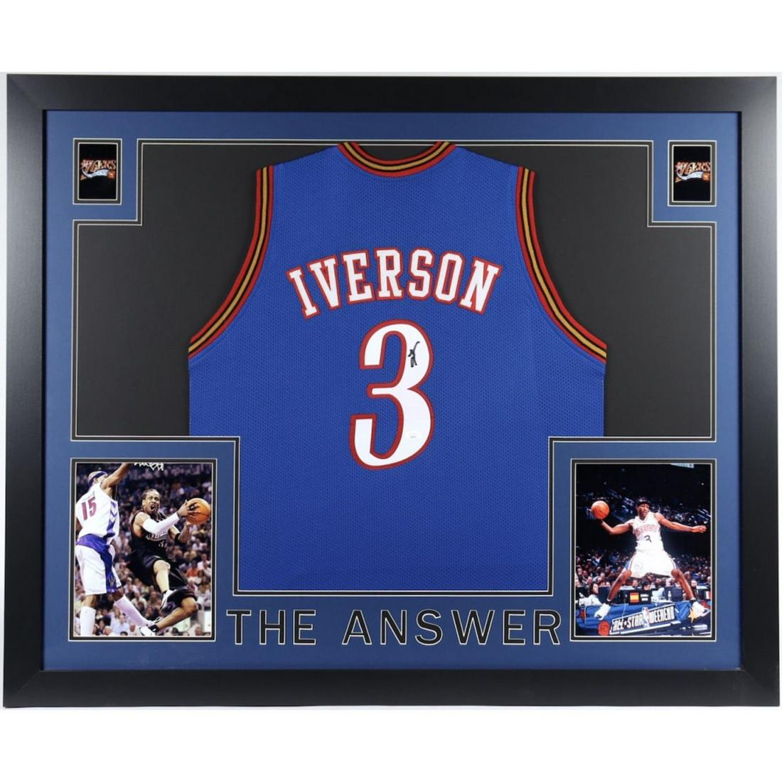Allen Iverson Signed Custom Framed Jersey (JSA COA) (1 of 1)
