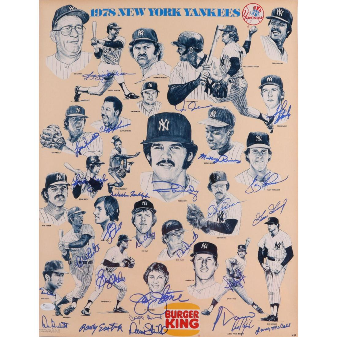 1978 Yankees 17x22 Poster Team-Signed by (27) With (1 of 2)