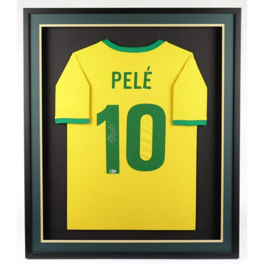 Pele signed and framed Brazil 1970 world cup jersey BAS (1 of 1)
