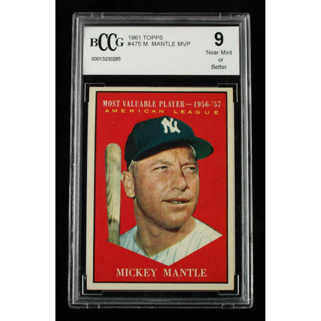Mickey Mantle 1961 Topps #475 MVP (BCCG 9) (1 of 2)