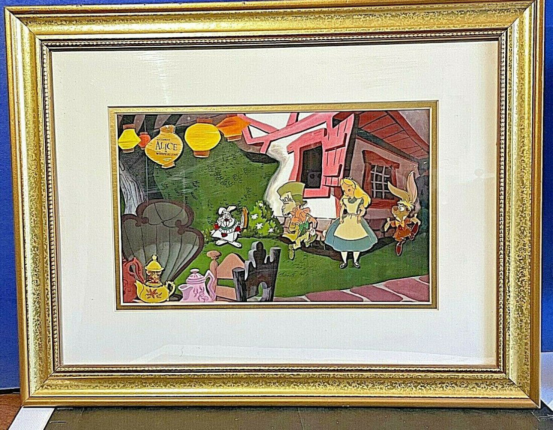 RARE Disney Alice in wonderland 50th anniversary framed (1 of 1)