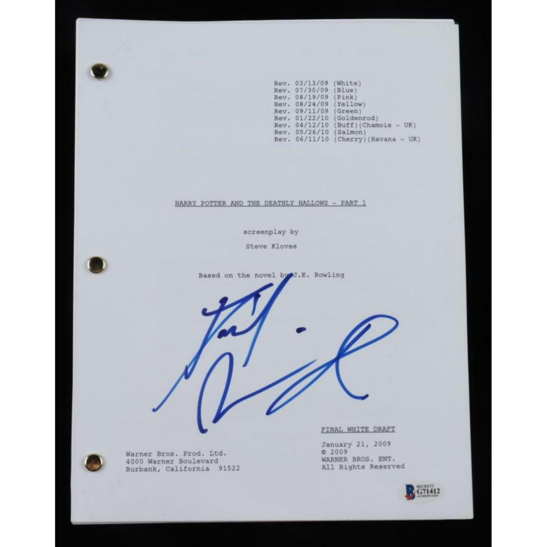 Daniel Radcliffe Signed "Harry Potter & The Deathly: Daniel Radcliffe Signed "Harry Potter & The Deathly Hallows: Part 1" Movie Script (Beckett COA)