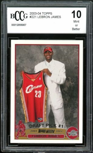2003-04 Topps #221 Lebron James Rookie Card BGS BCCG 10 (1 of 2)
