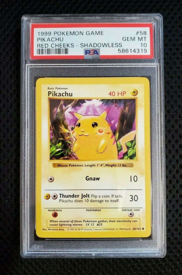 '99 Pikachu Red Cheeks Shadowless RARE GM 10!!! (1 of 1)